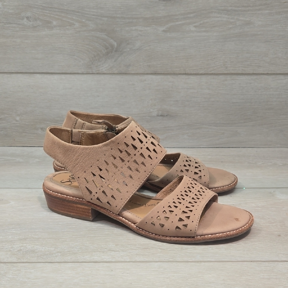 Sofft Women's Tan Leather Ankle Open Toe Sandals Shoes Sz 9M